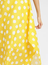 Cotton Polka Handkerchief Dress - Yellow