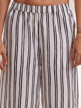 Cotton Ikat A-line Kurta Set - Black & White