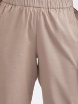 Linen Blend Colour Block Kurta Set - Pink And Beige