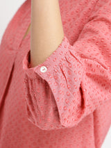 Cotton Woven Design Top - Pink