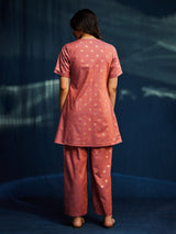 Cotton Foil Print Coord - Pink