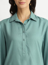 Soft Textured Rayon Solid Co-ord Set - Teal