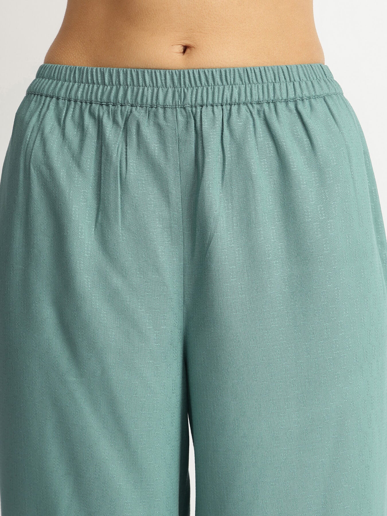Soft Textured Rayon Solid Co-ord Set - Teal