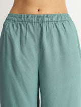 Soft Textured Rayon Solid Co-ord Set - Teal