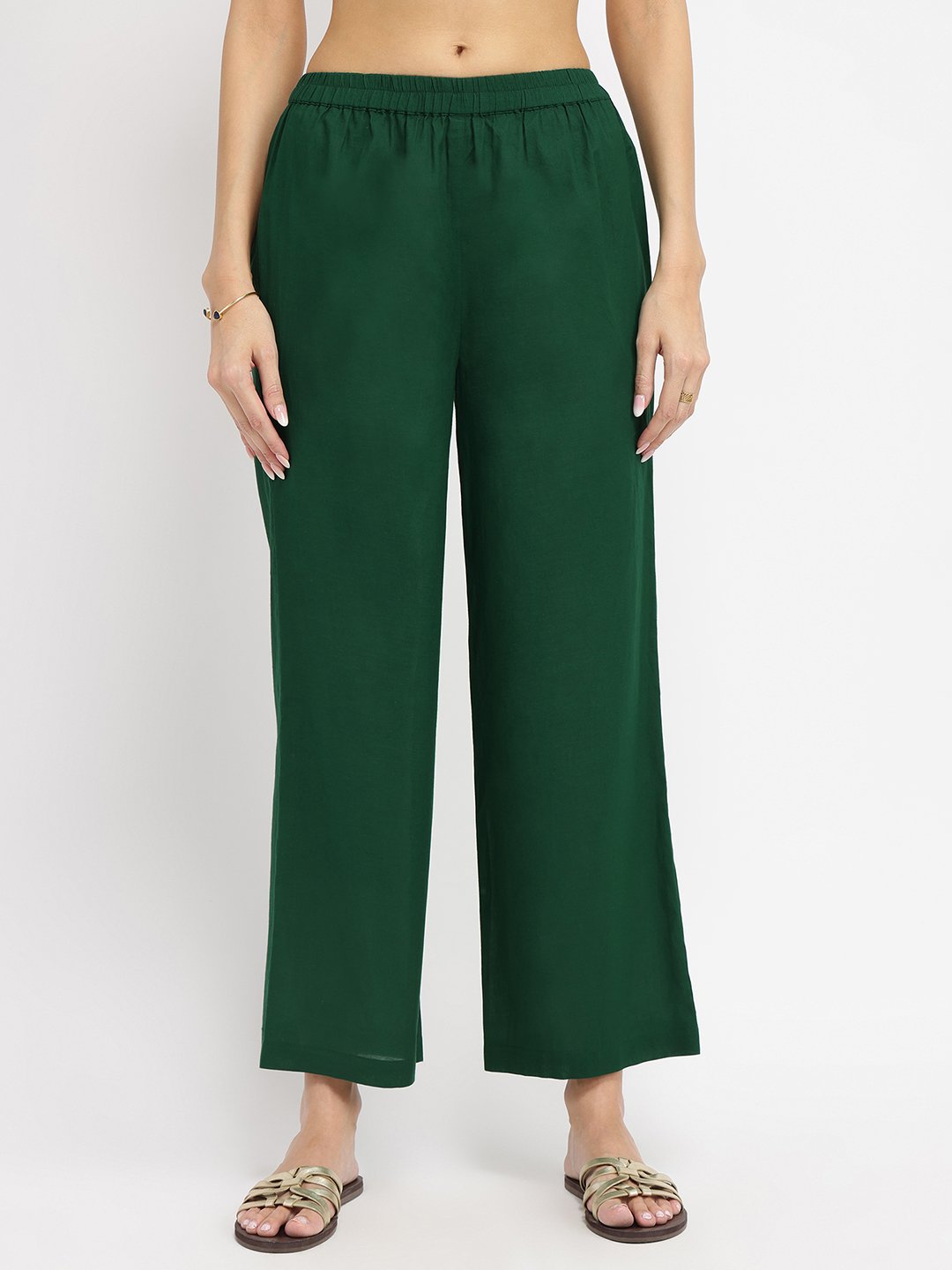 Silk Blend Floral Co-ord Set - Green & Gold