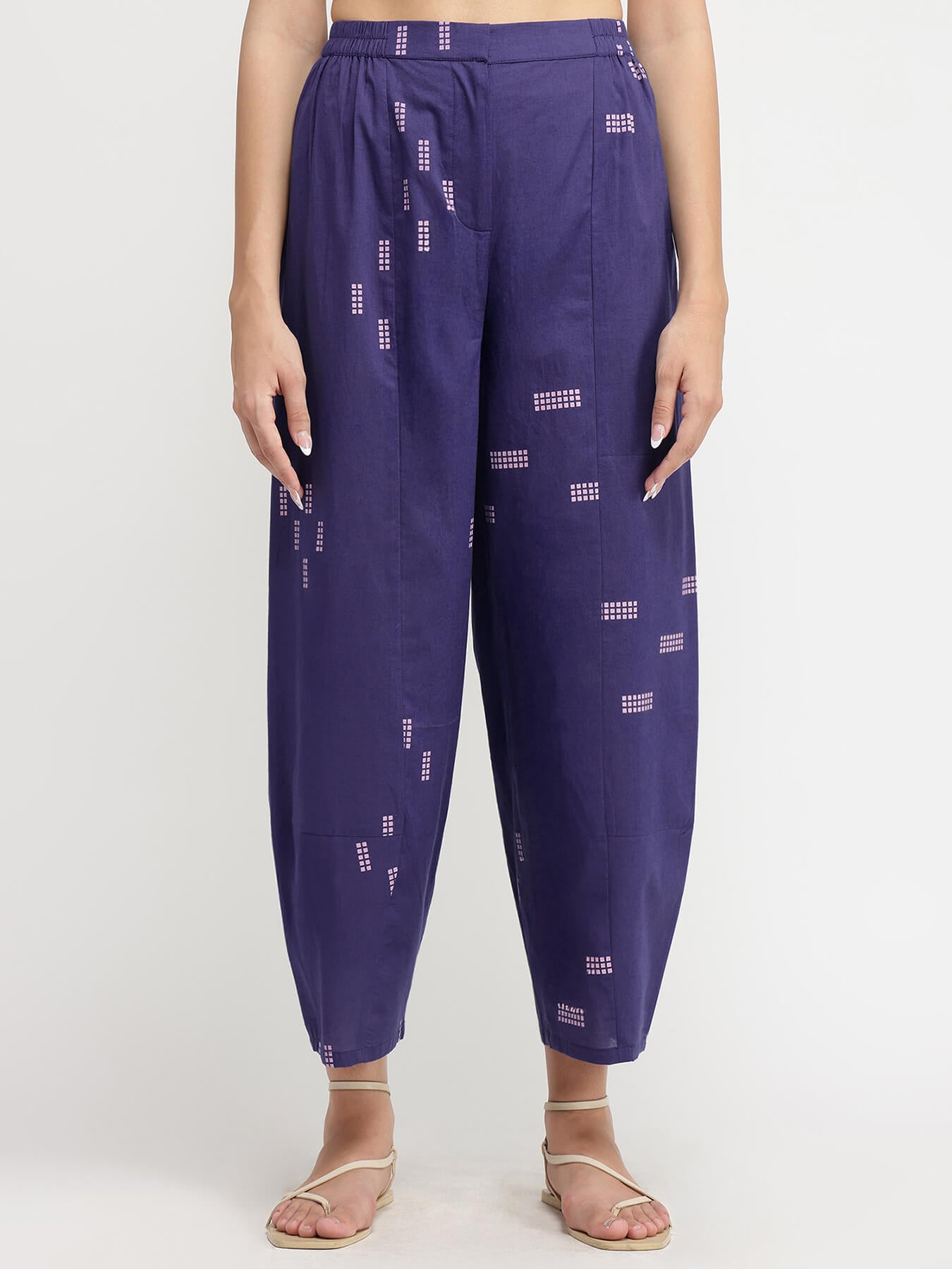 Cotton Geometric Print Co-ord Set - Blue