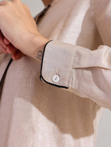 Silk Blend Colourblock Co-ord Set - Cream