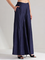 Jacquard Woven Sleeveless Co-ord Set - Navy Blue