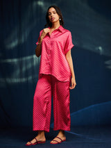 Satin Bandhani Coord - Pink