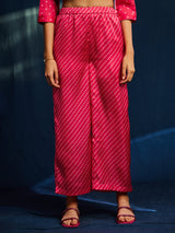 Satin Bandhani Coord - Pink