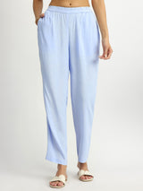 Rayon Polka Pleated Co-ord Set - Blue