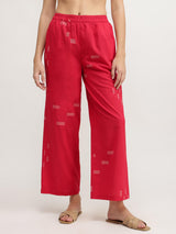 Cotton Geometric Print Co-ord Set - Red