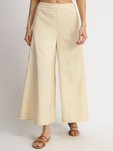 Linen Blend Solid Co-ord Set - Beige