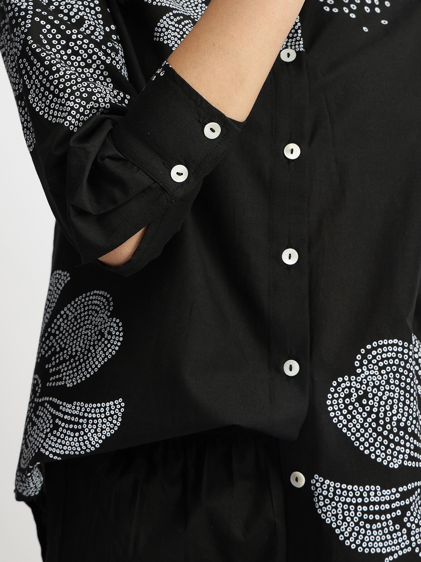 Cotton Bandhani Floral Co-ord Set - Black