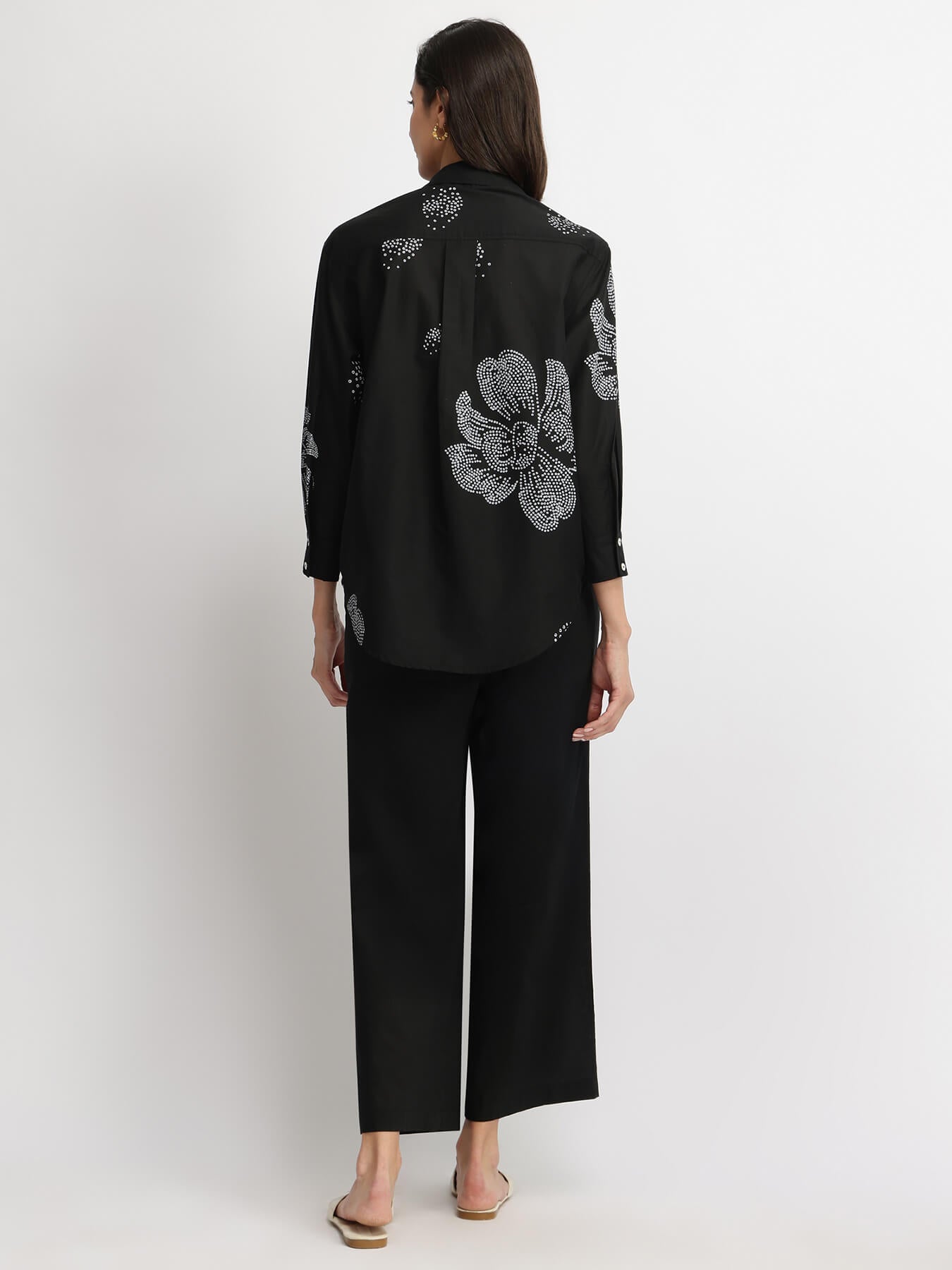 Cotton Bandhani Floral Co-ord Set - Black