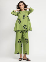 Cotton Floral Co-ord Set - Green