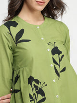 Cotton Floral Co-ord Set - Green