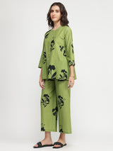 Cotton Floral Co-ord Set - Green