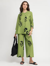 Cotton Floral Co-ord Set - Green