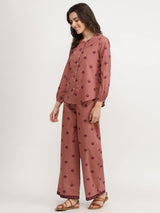 Cotton Floral Co-ord Set - Pink