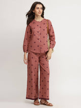 Cotton Floral Co-ord Set - Pink