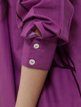 Cotton Floral Shirt Co-ord Set - Purple