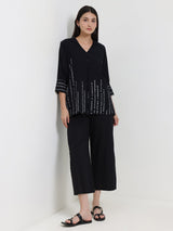 Cotton Bandhani Co-ord Set - Black