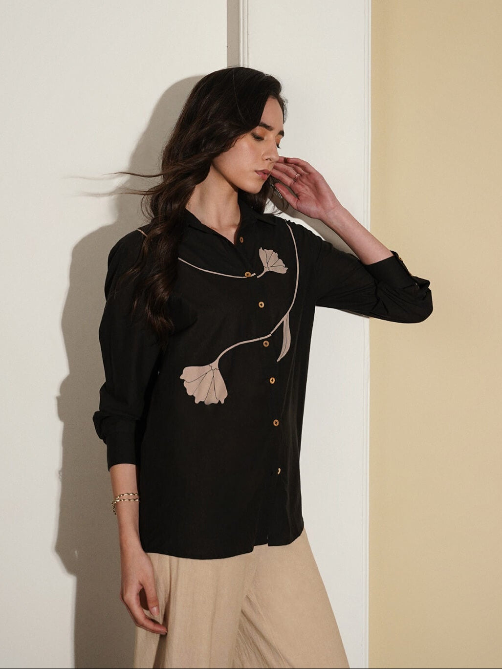 Cotton Floral Co-ord Set - Black