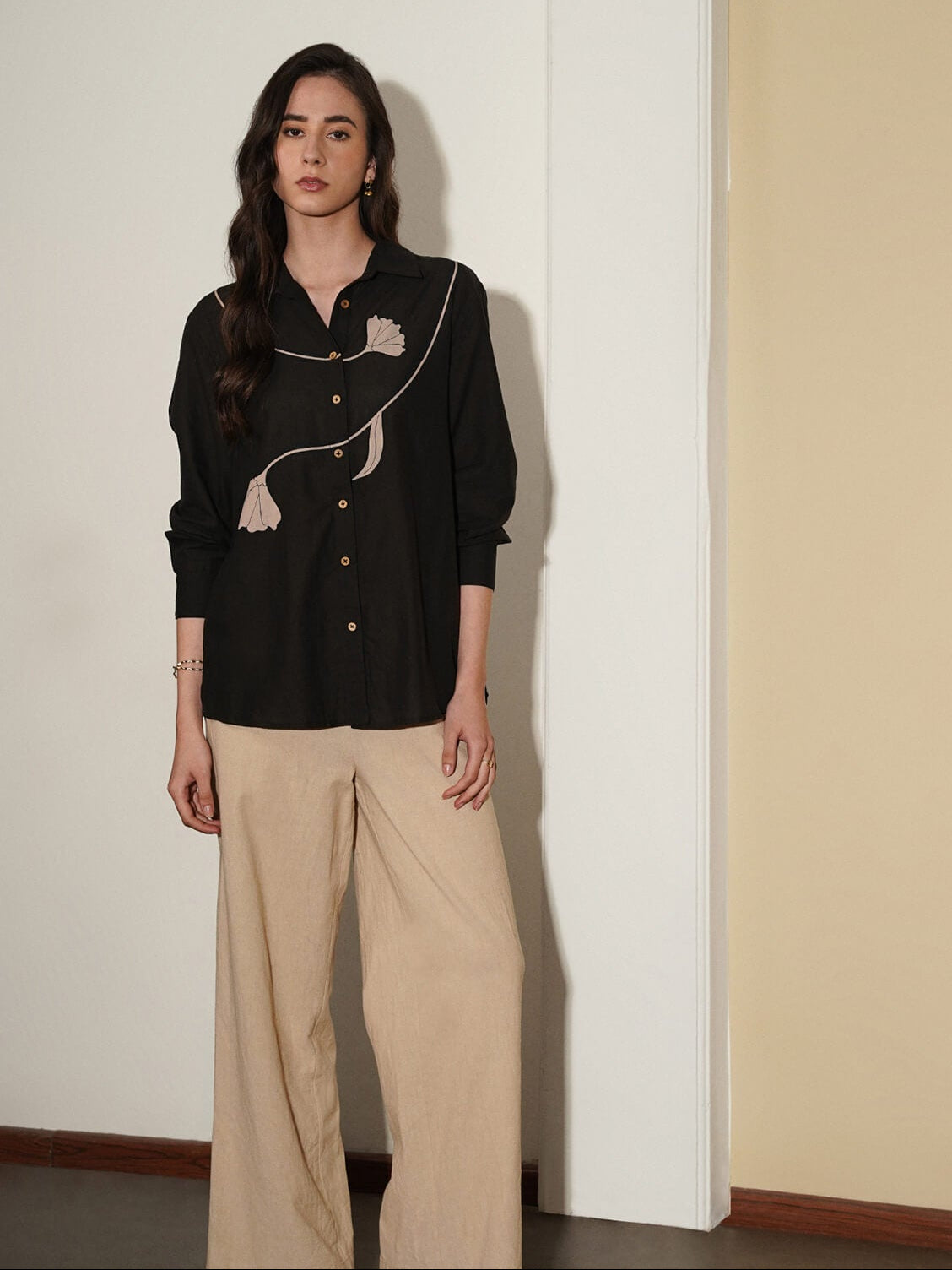 Cotton Floral Co-ord Set - Black