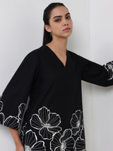 Cotton Floral Co-ord Set - Black