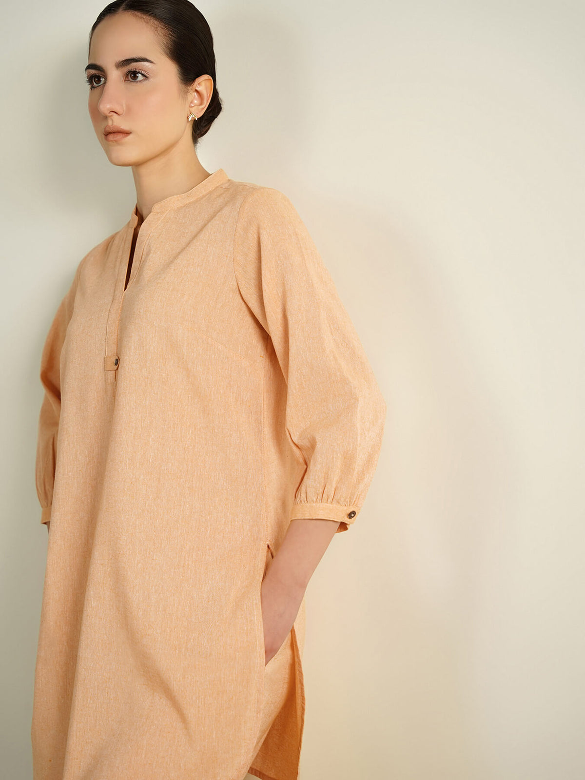 Cotton Woven Design Co-Ord Set - Yellow