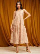 Chanderi Maxi Dress - Pink