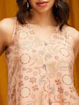 Chanderi Maxi Dress - Pink