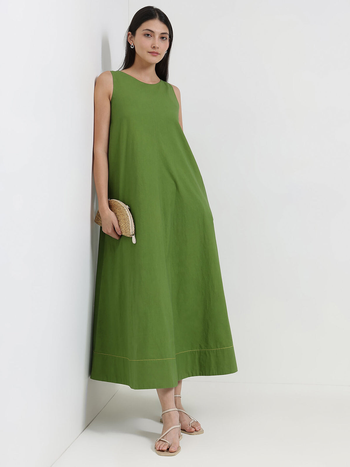 solid a line dress Buy Green Cotton Online Sexy Prom Dresses Boho Maxi Dress | 100% Polyester Turn Size:XL Petite