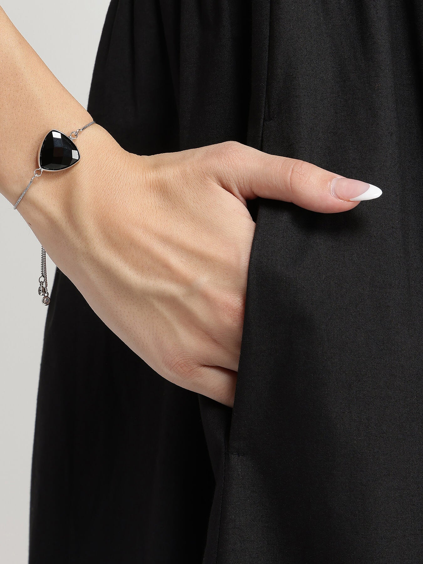 Cotton Solid Wrap Dress - Black