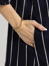 Cotton Stripe Play A-Line Dress - Navy Blue