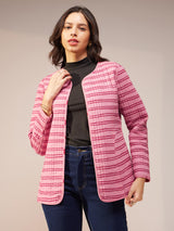Cotton Reversible Quilted Jacket - Pink