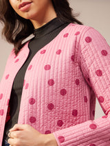 Cotton Reversible Quilted Jacket - Pink