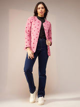 Cotton Reversible Quilted Jacket - Pink