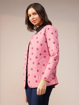 Cotton Reversible Quilted Jacket - Pink