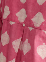 Cotton Dabu Abstract Print Kurta - Pink