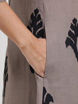 Cotton Ethnic Motif Flared Kurta - Grey