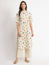 Cotton Floral Motif Kurta - Multicolour
