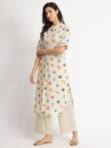 Cotton Floral Motif Kurta - Multicolour