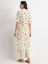 Cotton Floral Motif Kurta - Multicolour