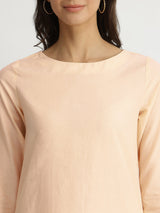 Cotton Geometric Print Kurta Set - Beige