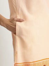 Cotton Geometric Print Kurta Set - Beige