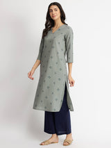 Cotton Tribal Print Kurta Set - Blue