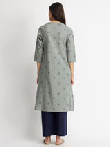 Cotton Tribal Print Kurta Set - Blue