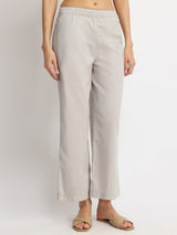 Cotton Floral Motif Kurta Set - Grey & Purple